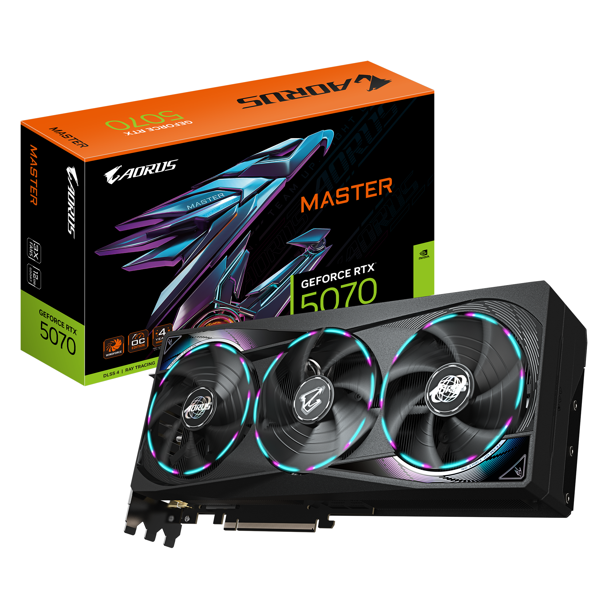כ.מסך GIGABYTE AORUS GeForce RTX 5070 MASTER 12G